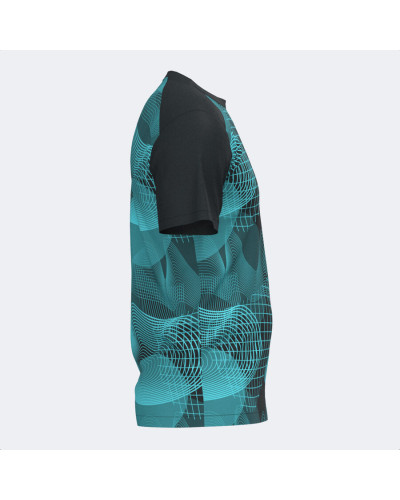 Camiseta Manga Corta Hombre Challenge Negro Turquesa