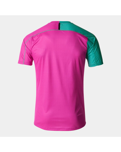 Camiseta Manga Corta Hombre Smash Rosa Fl£or Verde