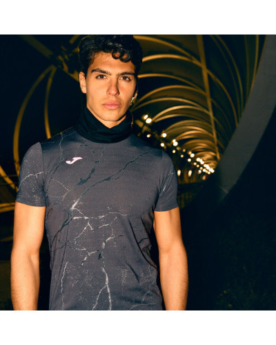 Camiseta Manga Corta Hombre R-Night Antracita Negro