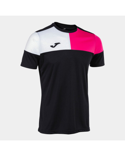 Camiseta Manga Corta Hombre Crew V Negro Rosa