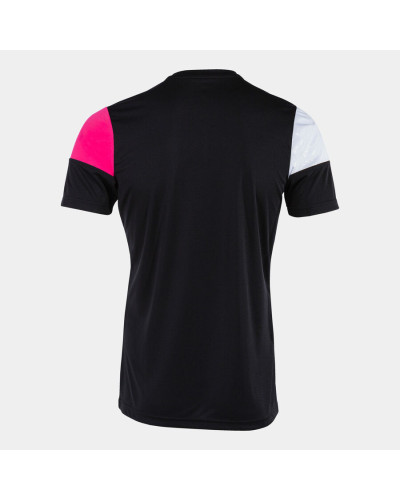 Camiseta Manga Corta Hombre Crew V Negro Rosa