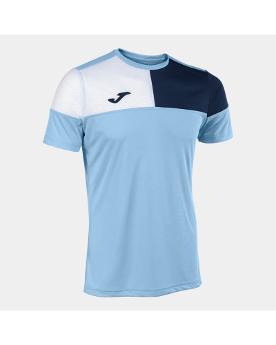 Camiseta Manga Corta Hombre Crew V Celeste Marino