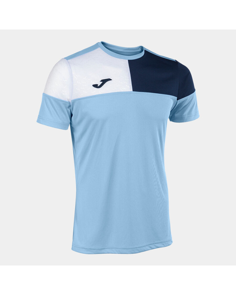 Camiseta Manga Corta Hombre Crew V Celeste Marino