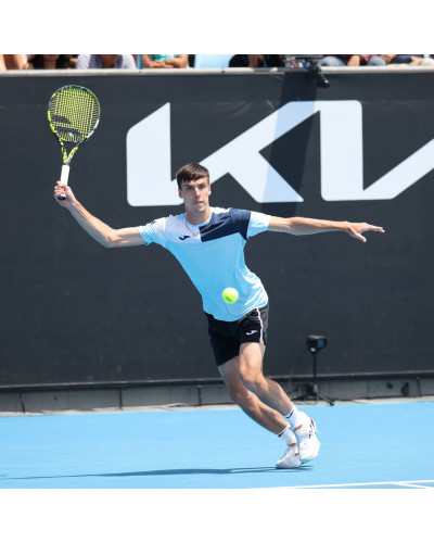 Camiseta Manga Corta Hombre Crew V Celeste Marino