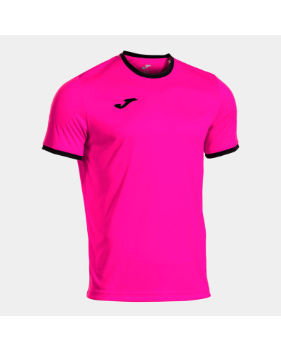 Camiseta Manga Corta Hombre Combi Premium Rosa Fl£or Negro