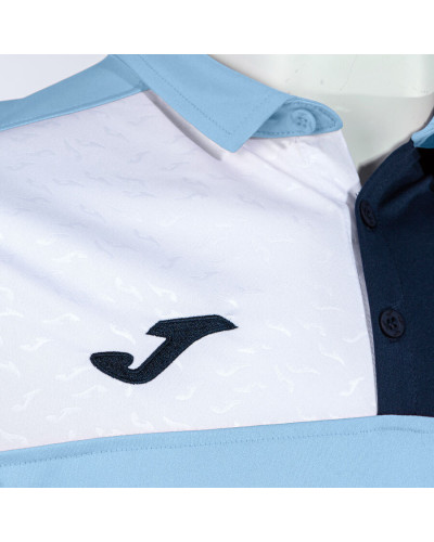 Polo Manga Corta Hombre Crew V Celeste Marino