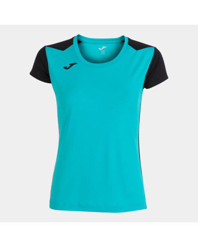 Camiseta Manga Corta Mujer Record Ii Turquesa Negro