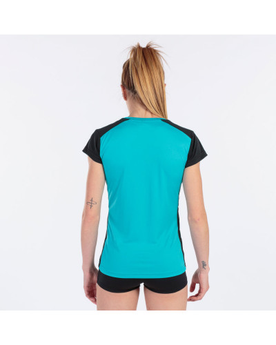 Camiseta Manga Corta Mujer Record Ii Turquesa Negro