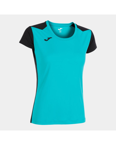 Camiseta Manga Corta Mujer Record Ii Turquesa Negro