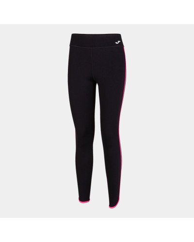 Mallas Largas Mujer Combi Torneo Negro Rosa Fl£or