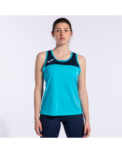 Camiseta Tirantes Mujer Montreal Turquesa Fl£or Marino