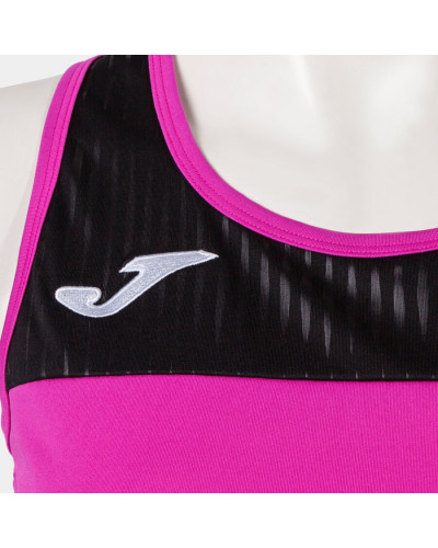 Camiseta Tirantes Mujer Montreal Rosa Fl£or Negro