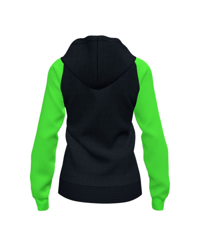 CHAQUETA CON CAPUCHA MUJER ACADEMY IV NEGRO VERDE FLÚOR